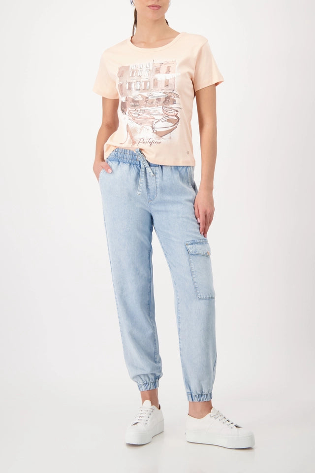 Peach City Print Top