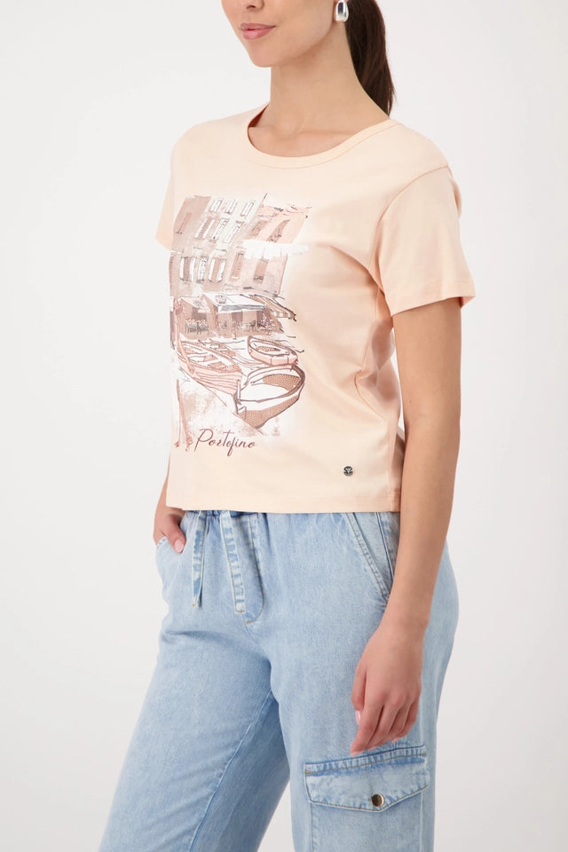 Peach City Print Top