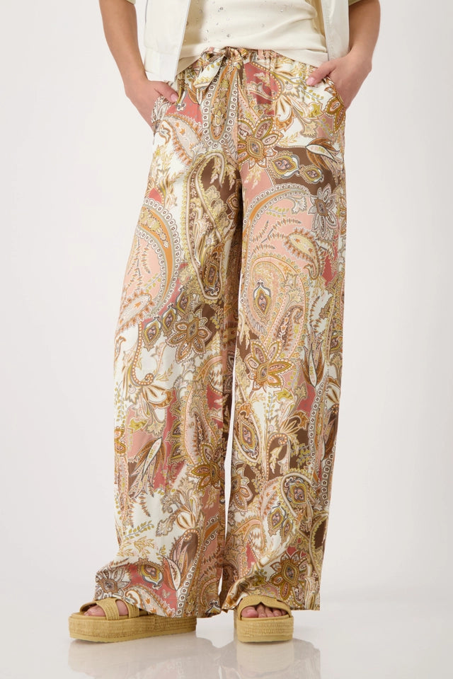 Peach And Paisley Prim Trousers