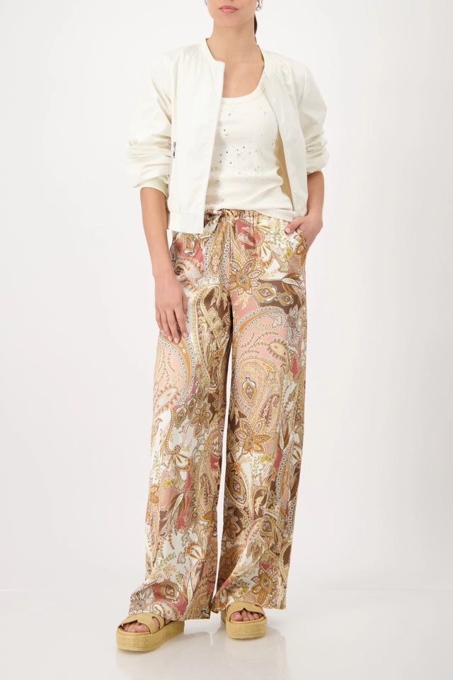 Peach And Paisley Prim Trousers