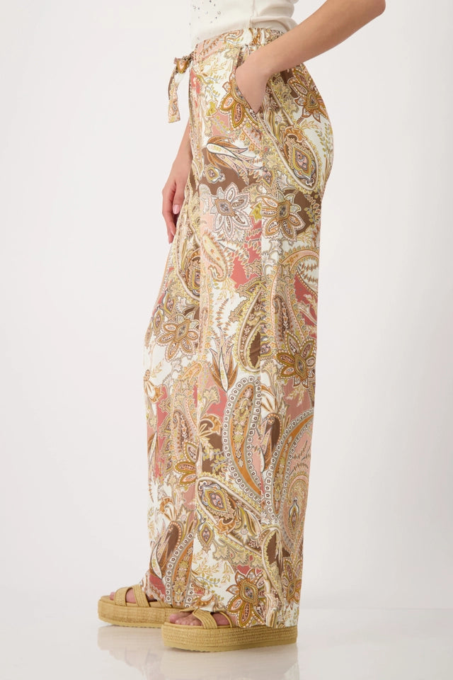 Peach And Paisley Prim Trousers