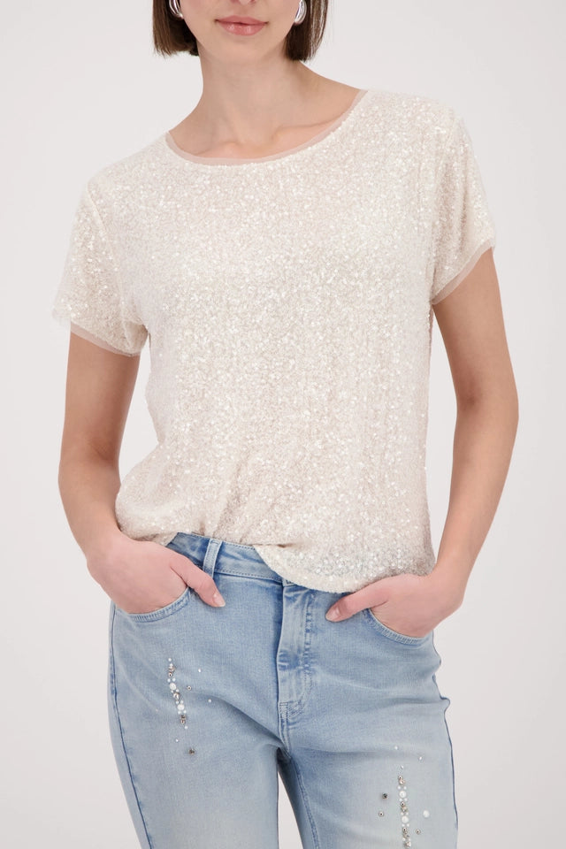 Cream Sparkle Top