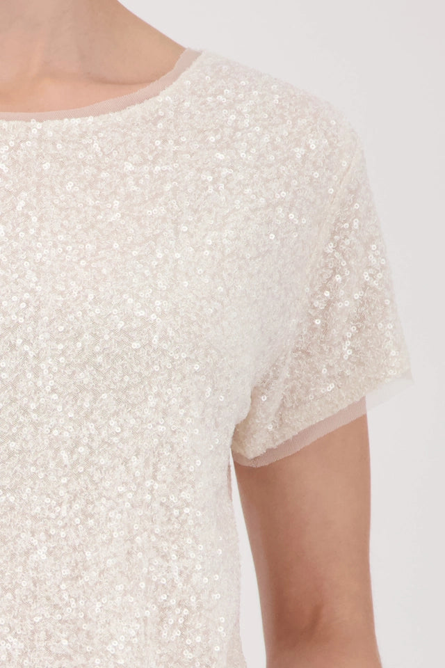 Cream Sparkle Top