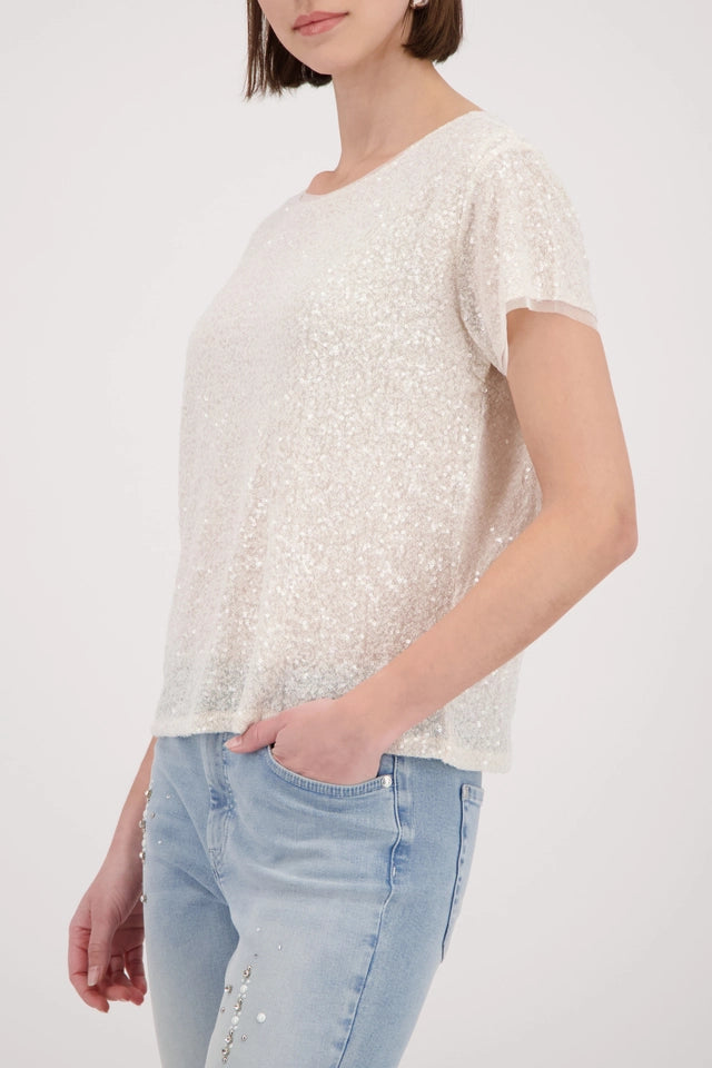 Cream Sparkle Top