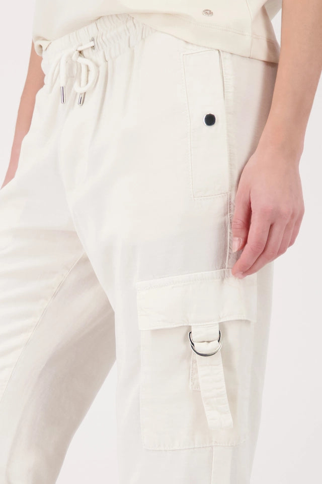 Cream Joggers With Drawsting