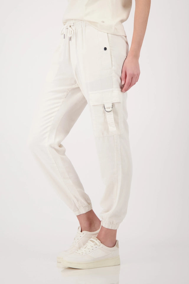 Cream Joggers With Drawsting