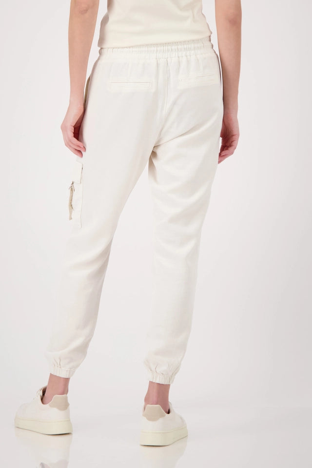 Cream Joggers With Drawsting