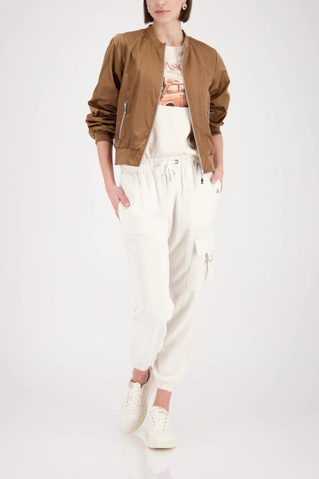 Cream Joggers With Drawsting