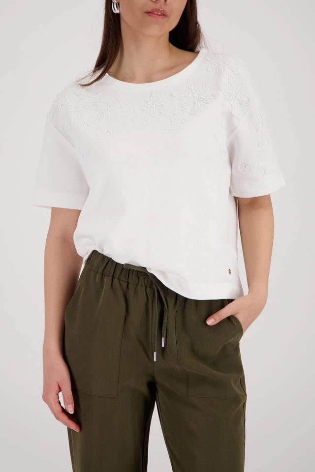 Cream Beaded Sweatshirt