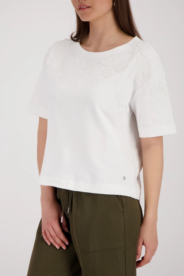 Cream Beaded Sweatshirt