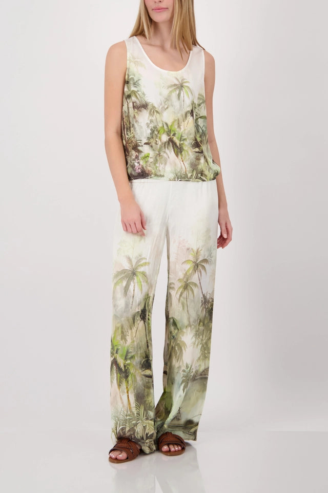 Cream Palm Trousers
