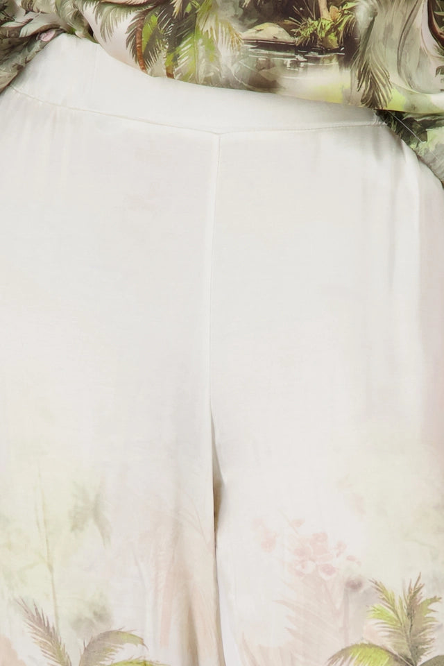 Cream Palm Trousers
