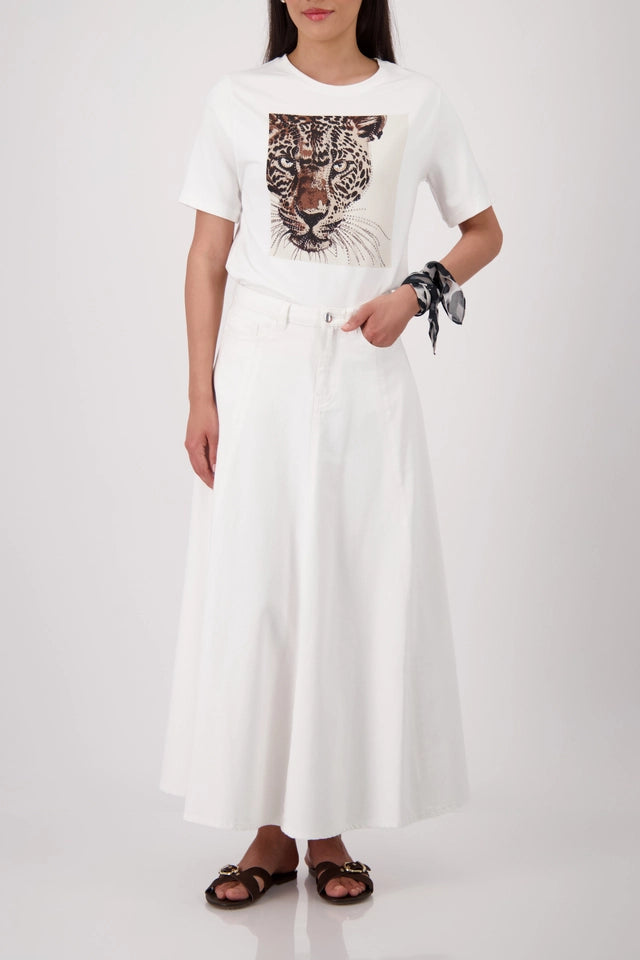 Cream Top With Leopard Pattern