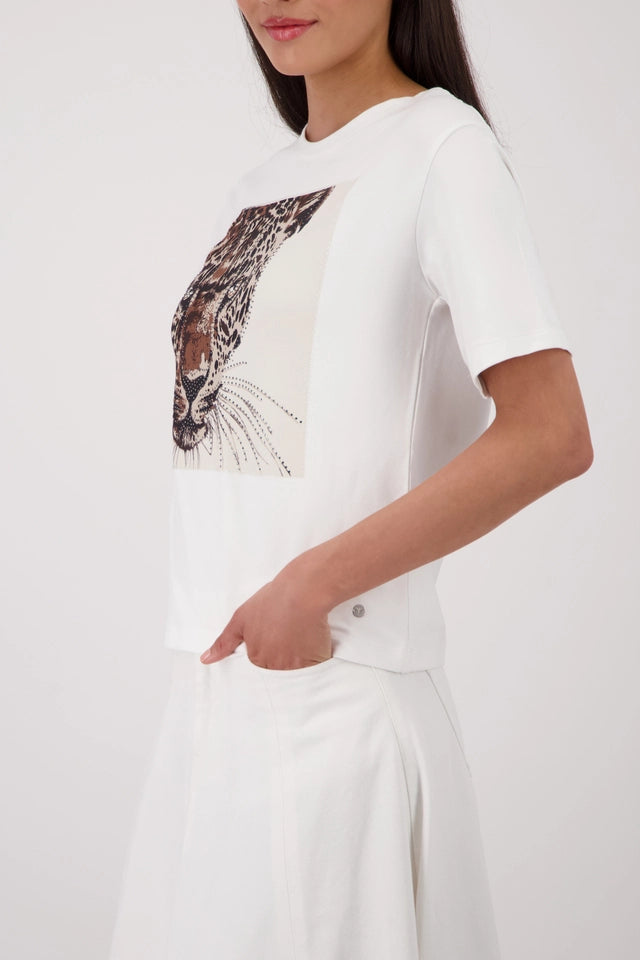 Cream Top With Leopard Pattern