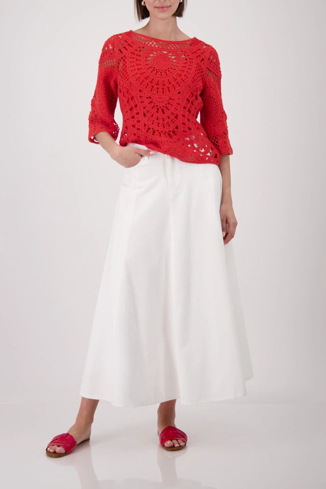 Cream Maxi Jeans Skirt
