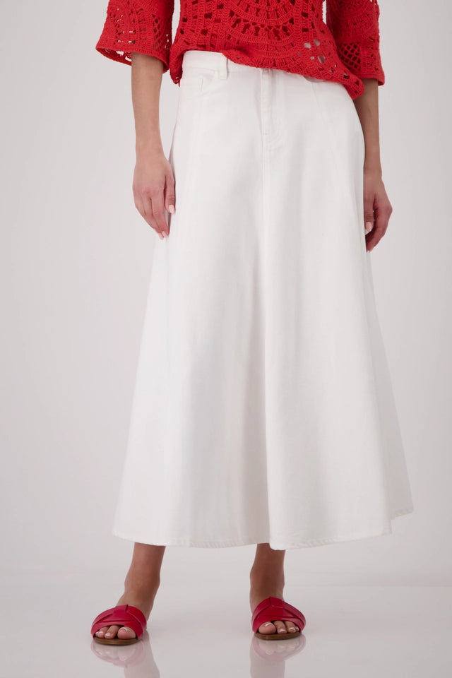 Cream Maxi Jeans Skirt
