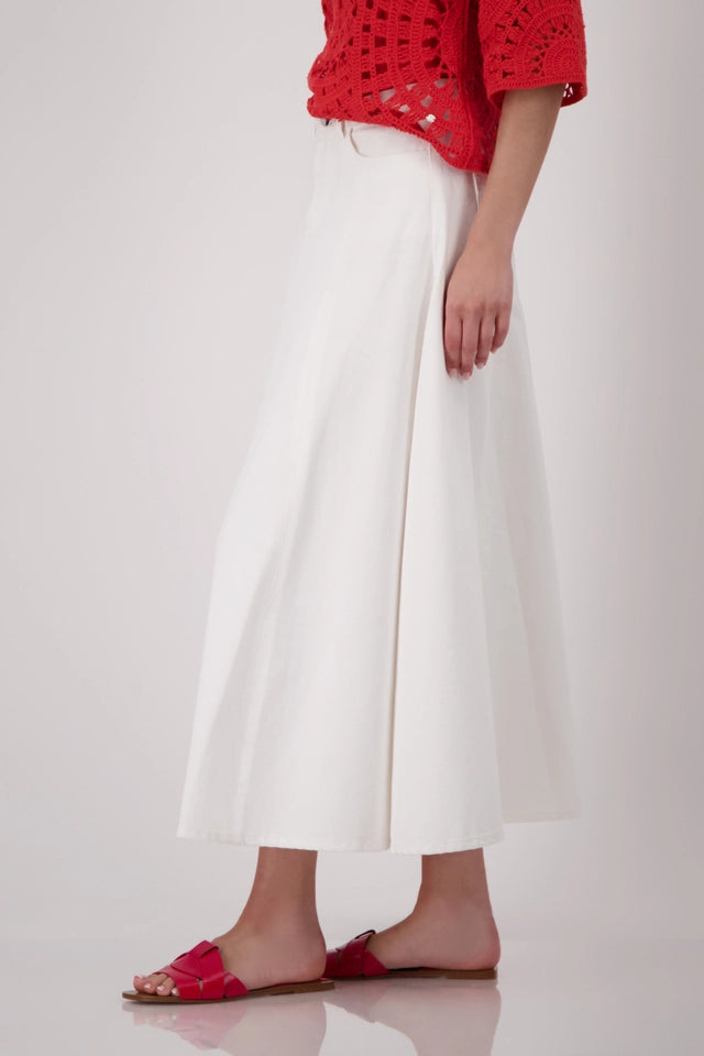 Cream Maxi Jeans Skirt