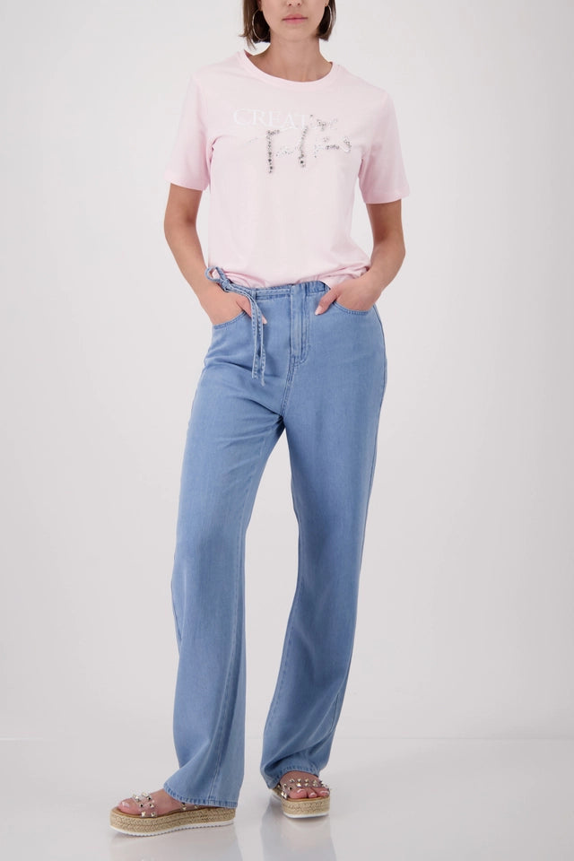 Baby Pink Top With Jewelry Lettering