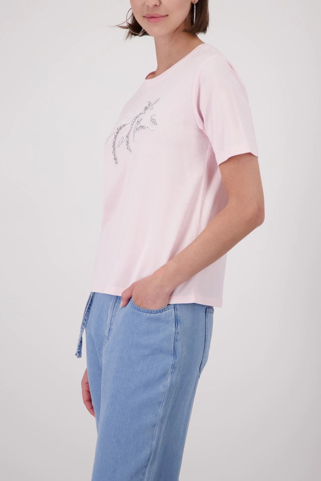 Baby Pink Top With Jewelry Lettering