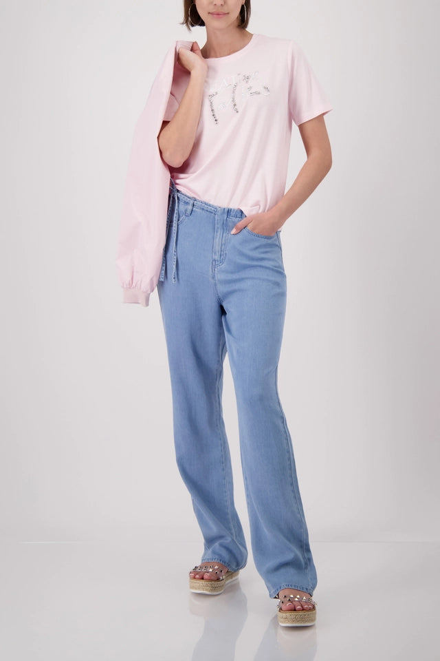 Baby Pink Top With Jewelry Lettering