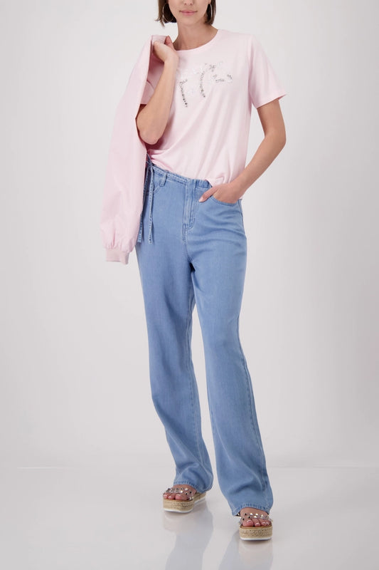 Baby Pink Top With Jewelry Lettering