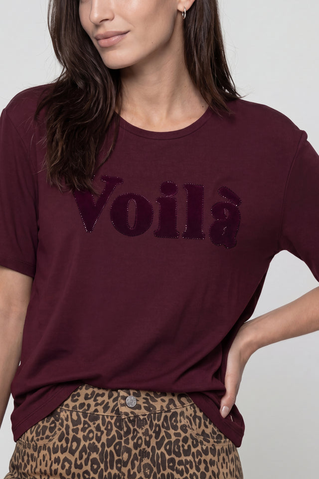 Dark Bordeaux Top  With Lettering