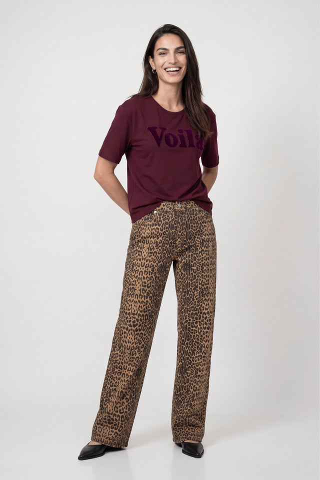 Dark Bordeaux Top  With Lettering