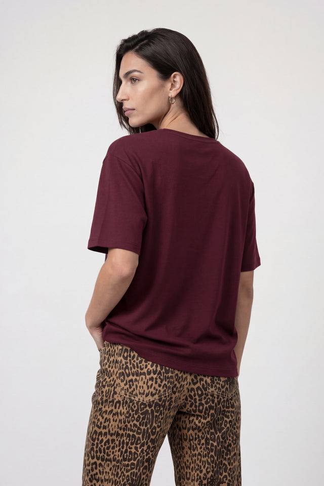 Dark Bordeaux Top  With Lettering