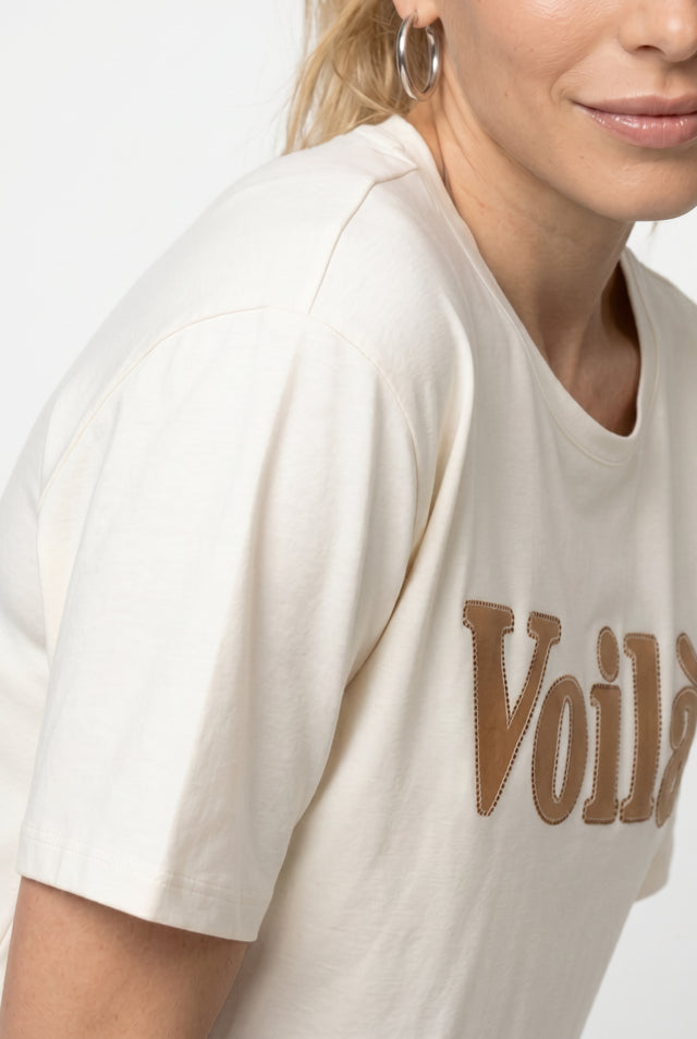 Antique White Top With Lettering