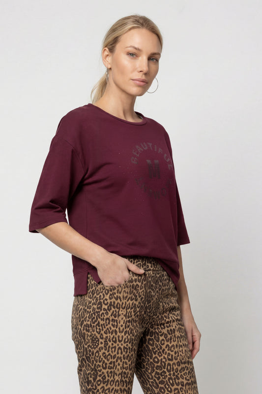 Dark Burgundy Crystal Top