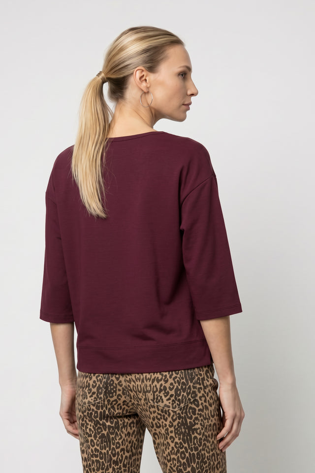 Bordeaux Sweatshirt With Beautiful Decorative Lettering