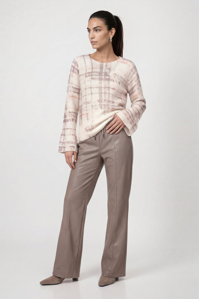 Knitted Jumper With Check Pearly Pattern