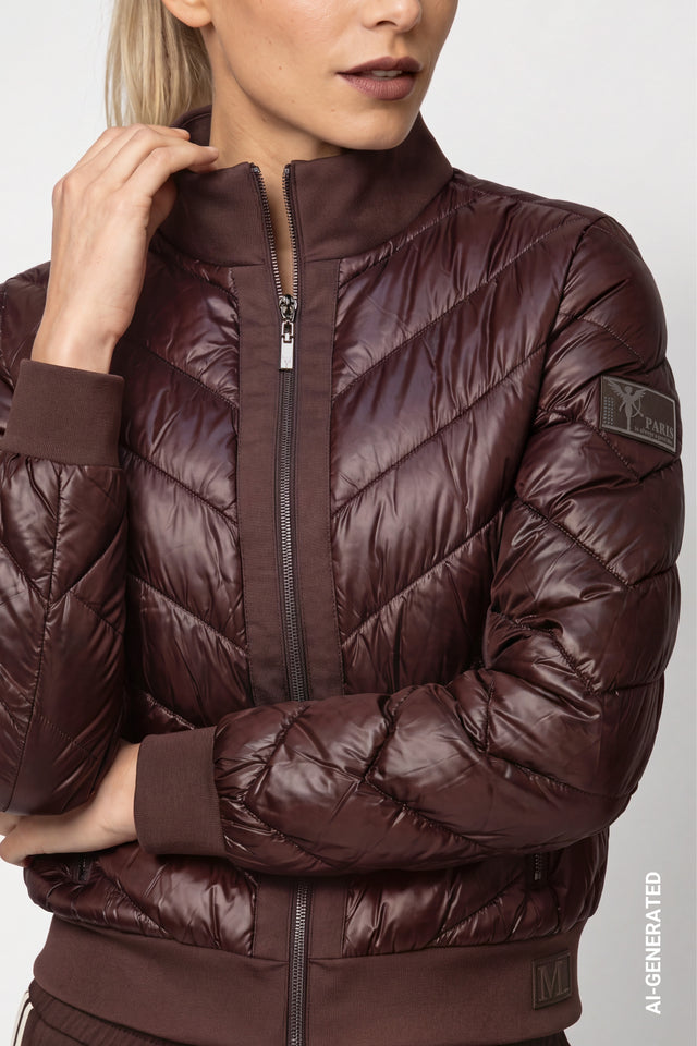 Dark Coffee Jacket With Neoprene