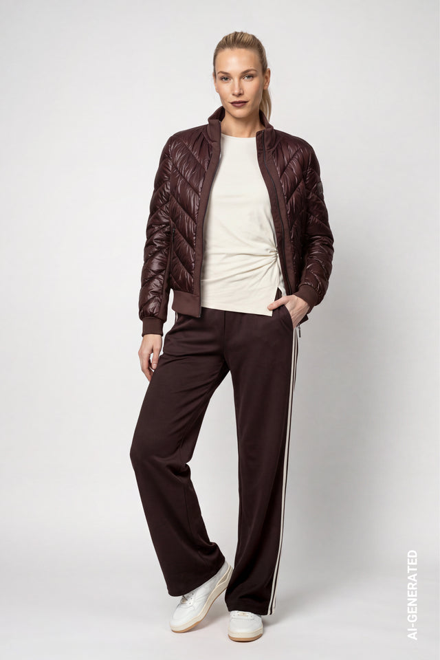 Dark Coffee Jacket With Neoprene