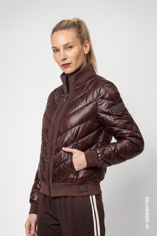Dark Coffee Jacket With Neoprene