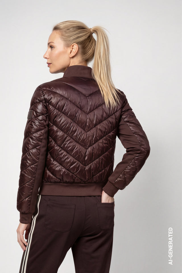 Dark Coffee Jacket With Neoprene