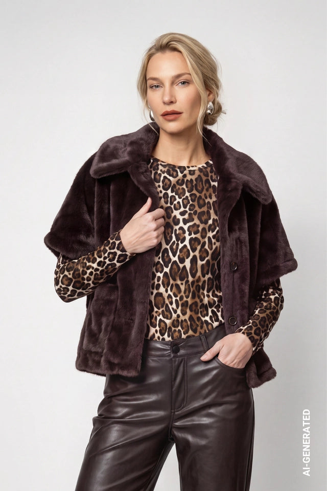 Black Coffee Reversible Faux Fur Jjacket