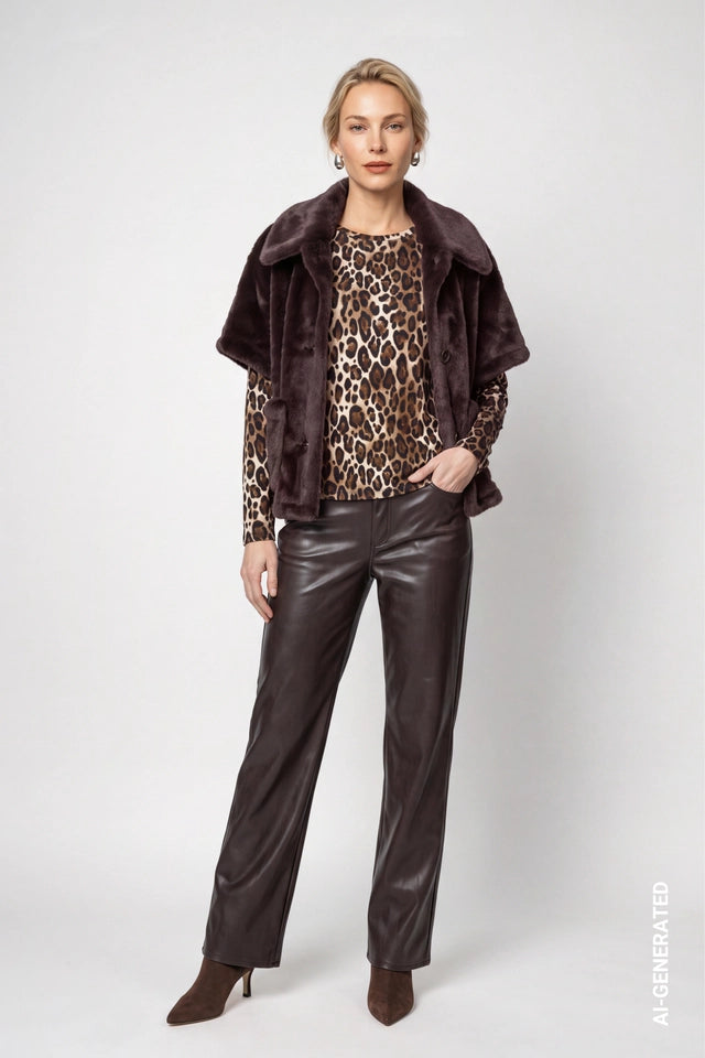 Black Coffee Reversible Faux Fur Jjacket