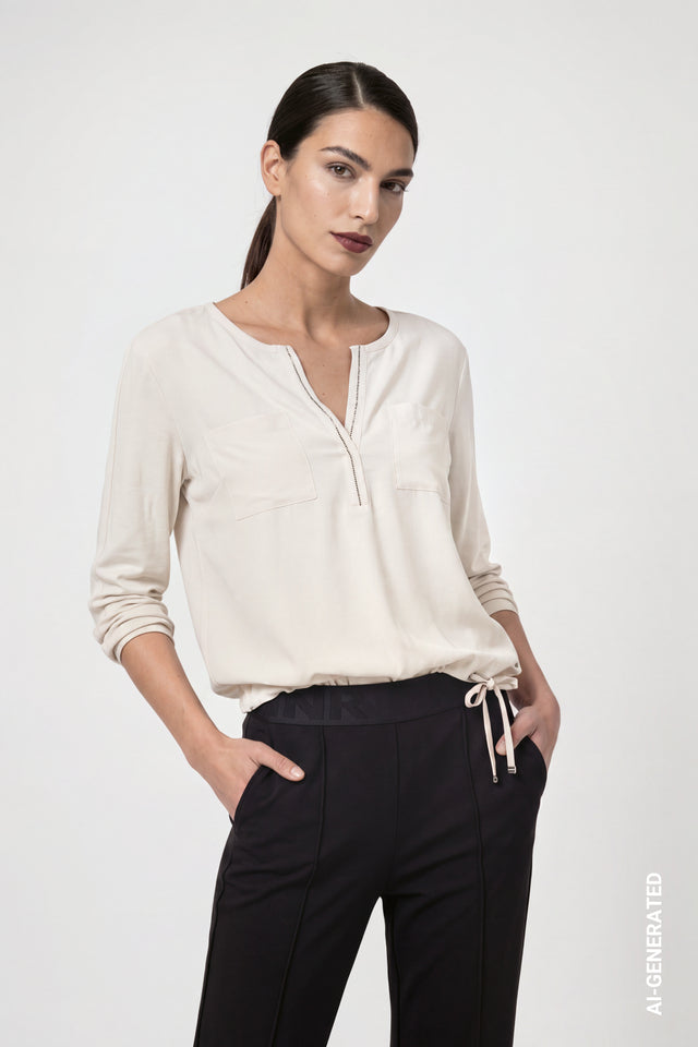 Cream Crystal Top