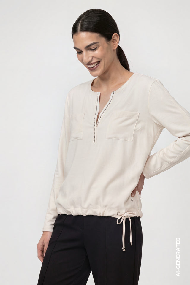 Cream Crystal Top