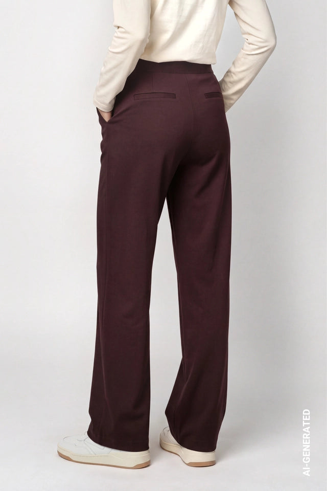 Black Coffee Trousers With Elastic Lettering Band