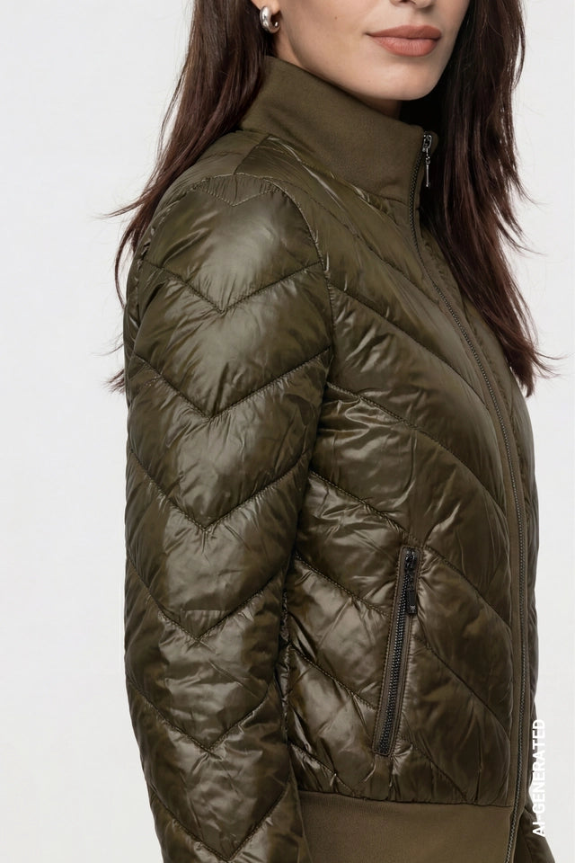Olive Jacket With Neoprene