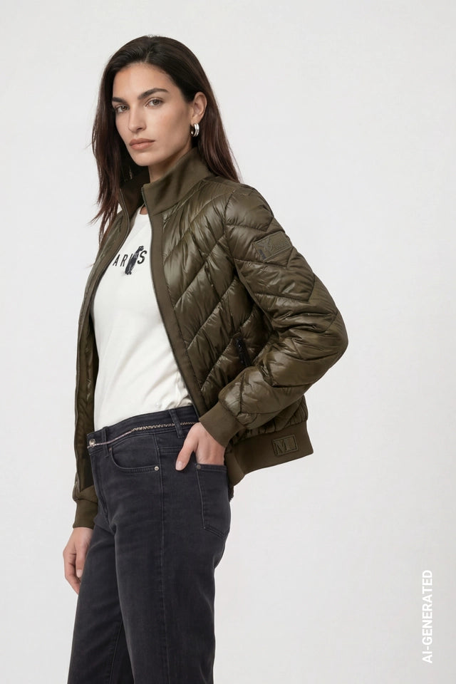 Olive Jacket With Neoprene