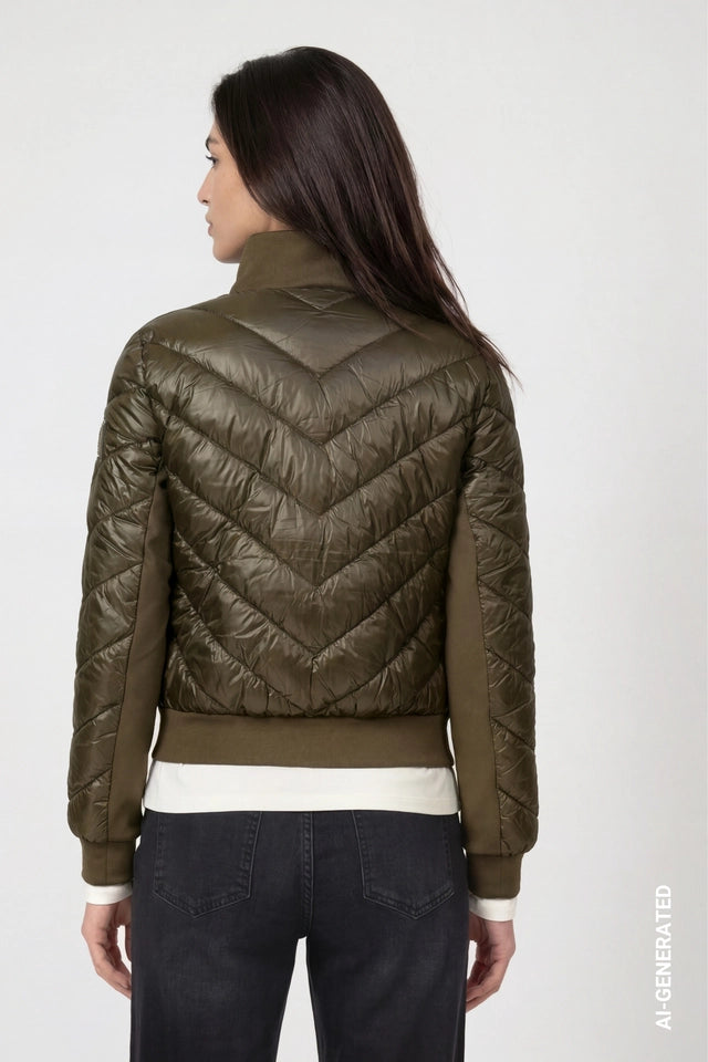 Olive Jacket With Neoprene