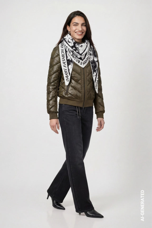 Olive Jacket With Neoprene