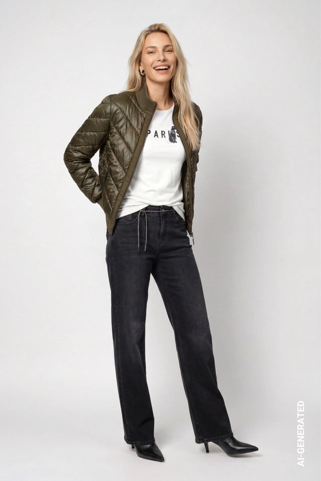 Cream Paris Panther Print Top