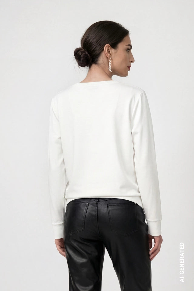 Off White Blouse With Jewelry Details