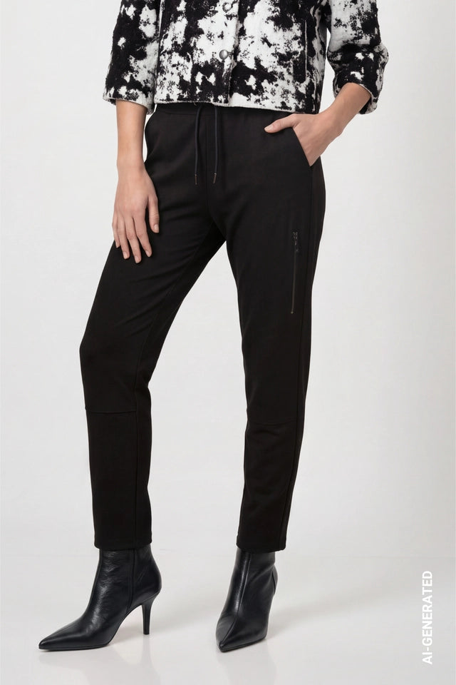 Black Joggers With Zipper