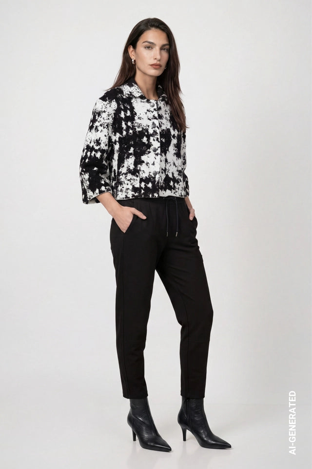 Black Joggers With Zipper