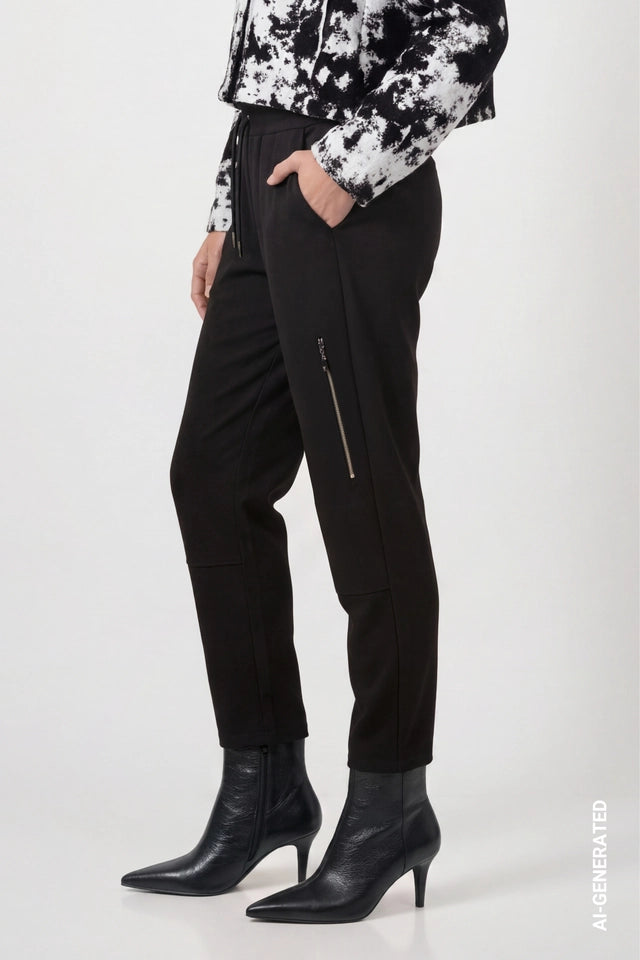 Black Joggers With Zipper